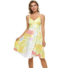 Tropical T- Shirt Tropical Pattern Feminiflorative T- Shirt Sleeveless Tie Front Chiffon Dress by maxcute