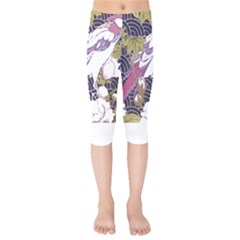 Tropical T- Shirt Tropical Pattern Floriculture T- Shirt Kids  Capri Leggings 