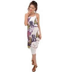 Tropical T- Shirt Tropical Pattern Floriculture T- Shirt Waist Tie Cover Up Chiffon Dress