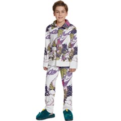 Tropical T- Shirt Tropical Pattern Floriculture T- Shirt Kids  Long Sleeve Velvet Pajamas Set by maxcute