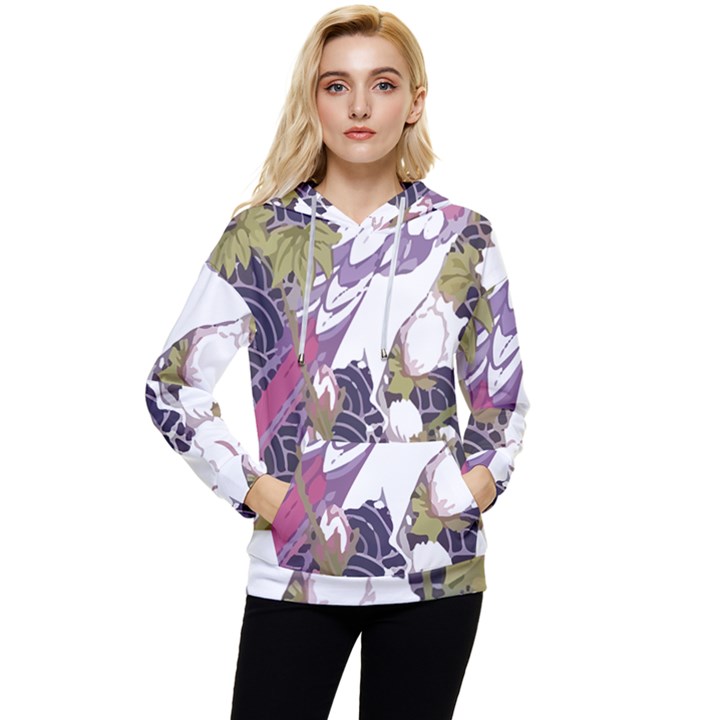 Tropical T- Shirt Tropical Pattern Floriculture T- Shirt Women s Lightweight Drawstring Hoodie