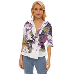 Tropical T- Shirt Tropical Pattern Floriculture T- Shirt Lightweight Drawstring Hooded Top