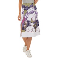 Tropical T- Shirt Tropical Pattern Floriculture T- Shirt Midi Panel Skirt