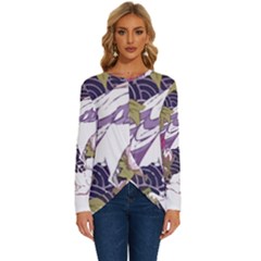 Tropical T- Shirt Tropical Pattern Floriculture T- Shirt Long Sleeve Crew Neck Pullover Top