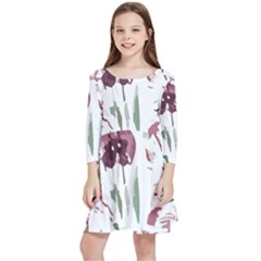 Tropical T- Shirt Tropical Pattern Hawaii T- Shirt Kids  Quarter Sleeve Skater Dress by maxcute