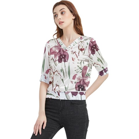 Tropical T- Shirt Tropical Pattern Hawaii T- Shirt Quarter Sleeve Blouse by maxcute