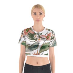 Tropical T- Shirt Tropical Pattern Quiniflore T- Shirt Cotton Crop Top by maxcute