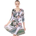 Tropical T- Shirt Tropical Pattern Quiniflore T- Shirt Quarter Sleeve Front Wrap Dress View1