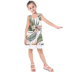 Tropical T- Shirt Tropical Pattern Quiniflore T- Shirt Kids  Sleeveless Dress by maxcute