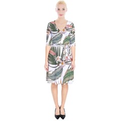 Tropical T- Shirt Tropical Pattern Quiniflore T- Shirt Wrap Up Cocktail Dress by maxcute