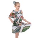 Tropical T- Shirt Tropical Pattern Quiniflore T- Shirt Kids  Shoulder Cutout Chiffon Dress View1