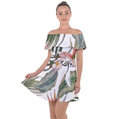 Tropical T- Shirt Tropical Pattern Quiniflore T- Shirt Off Shoulder Velour Dress by maxcute