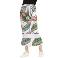 Tropical T- Shirt Tropical Pattern Quiniflore T- Shirt Maxi Fishtail Chiffon Skirt by maxcute