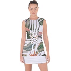 Tropical T- Shirt Tropical Pattern Quiniflore T- Shirt Lace Up Front Bodycon Dress by maxcute