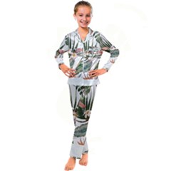 Tropical T- Shirt Tropical Pattern Quiniflore T- Shirt Kid s Satin Long Sleeve Pajamas Set by maxcute