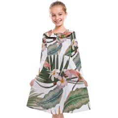 Tropical T- Shirt Tropical Pattern Quiniflore T- Shirt Kids  Midi Sailor Dress by maxcute