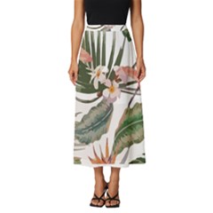 Tropical T- Shirt Tropical Pattern Quiniflore T- Shirt Classic Midi Chiffon Skirt by maxcute