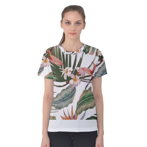 Tropical T- Shirt Tropical Pattern Quiniflore T- Shirt Women s Cotton Tee by maxcute