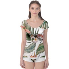 Tropical T- Shirt Tropical Pattern Quiniflore T- Shirt Boyleg Leotard  by maxcute