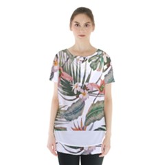 Tropical T- Shirt Tropical Pattern Quiniflore T- Shirt Skirt Hem Sports Top by maxcute