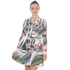 Tropical T- Shirt Tropical Pattern Quiniflore T- Shirt Long Sleeve Panel Dress by maxcute