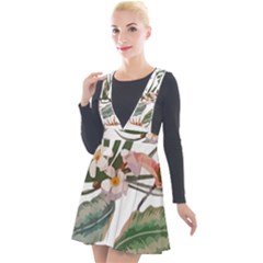 Tropical T- Shirt Tropical Pattern Quiniflore T- Shirt Plunge Pinafore Velour Dress by maxcute