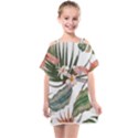 Tropical T- Shirt Tropical Pattern Quiniflore T- Shirt Kids  One Piece Chiffon Dress View1