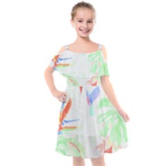 Tropical T- Shirt Tropical Sublime Blossom T- Shirt Kids  Cut Out Shoulders Chiffon Dress by maxcute