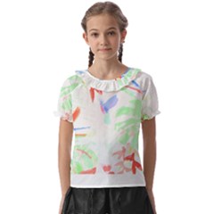 Tropical T- Shirt Tropical Sublime Blossom T- Shirt Kids  Frill Chiffon Blouse by maxcute