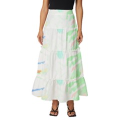 Tropical T- Shirt Tropical Sublime Blossom T- Shirt Tiered Ruffle Maxi Skirt by maxcute