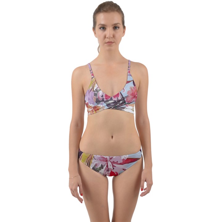 Tropical T- Shirt Tropical Sublime Floral T- Shirt Wrap Around Bikini Set