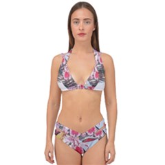 Tropical T- Shirt Tropical Sublime Floral T- Shirt Double Strap Halter Bikini Set by maxcute