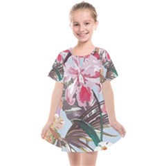 Tropical T- Shirt Tropical Sublime Floral T- Shirt Kids  Smock Dress by maxcute