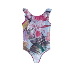 Tropical T- Shirt Tropical Sublime Floral T- Shirt Kids  Frill Swimsuit by maxcute