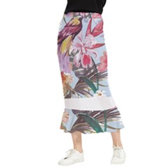 Tropical T- Shirt Tropical Sublime Floral T- Shirt Maxi Fishtail Chiffon Skirt by maxcute