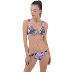 Tropical T- Shirt Tropical Sublime Floral T- Shirt Ring Detail Crop Bikini Set by maxcute