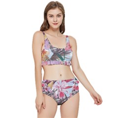 Tropical T- Shirt Tropical Sublime Floral T- Shirt Frilly Bikini Set by maxcute