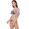 Tropical T- Shirt Tropical Sublime Floral T- Shirt Ruffle Edge Tie Up Bikini Set	 View2