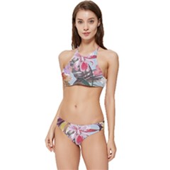 Tropical T- Shirt Tropical Sublime Floral T- Shirt Banded Triangle Bikini Set by maxcute