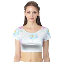 Tropical T- Shirt Tropical Trend Flower De Lis T- Shirt Short Sleeve Crop Top by maxcute