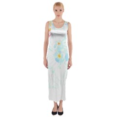 Tropical T- Shirt Tropical Trend Flower De Lis T- Shirt Fitted Maxi Dress by maxcute