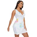 Tropical T- Shirt Tropical Trend Flower De Lis T- Shirt Draped Bodycon Dress View3