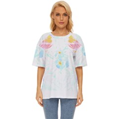 Tropical T- Shirt Tropical Trend Flower De Lis T- Shirt Oversized Basic Tee by maxcute