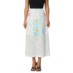 Tropical T- Shirt Tropical Trend Flower De Lis T- Shirt Classic Midi Chiffon Skirt