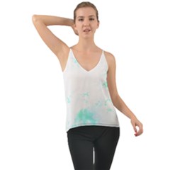 Turquoise T- Shirt Blue And Turquoise Marble Splash Abstract Artwork T- Shirt Chiffon Cami by maxcute