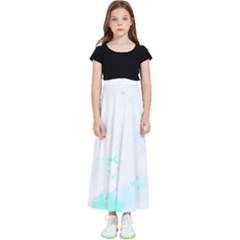 Turquoise T- Shirt Blue And Turquoise Marble Splash Abstract Artwork T- Shirt Kids  Flared Maxi Skirt by maxcute