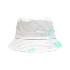 Turquoise T- Shirt Blue And Turquoise Marble Splash Abstract Artwork T- Shirt Bucket Hat by maxcute