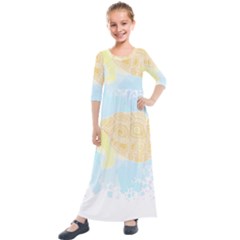 Turtle Gift T- Shirtturtle T- Shirt Kids  Quarter Sleeve Maxi Dress by maxcute