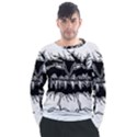 Creepy Black Monster Sketchy Style Drawing Men s Long Sleeve Raglan Tee View1