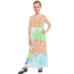 Turtle Lover T- Shirtturtle T- Shirt Kids  Quarter Sleeve Maxi Dress by maxcute